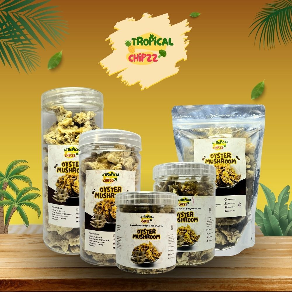 KERIPIK JAMUR TIRAM / OYSTER MUSHROOM / Keripik Kering Buah Sayur