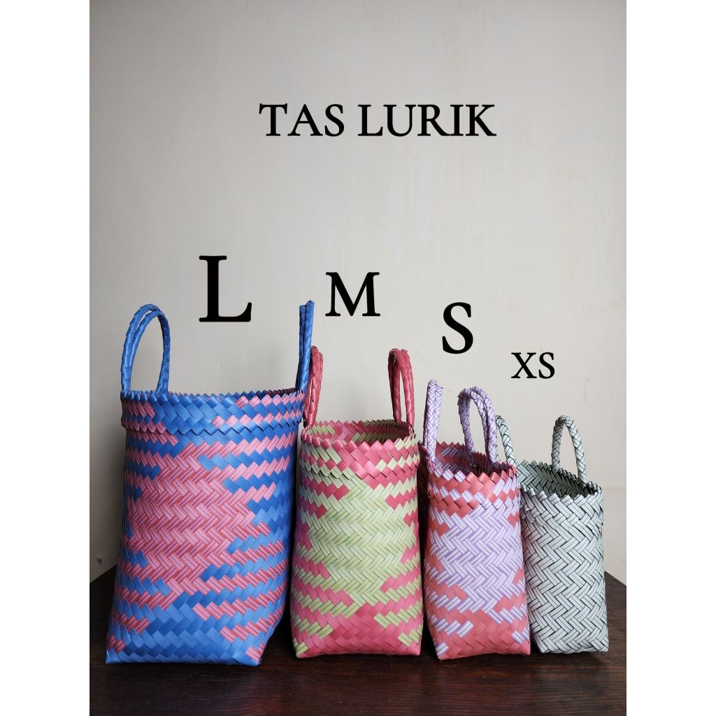 Tas anyaman plastik Lurik ukuran Xs, S, M, L / Tas hajatan / Tas belanja / Tas slametan /Tas parcel