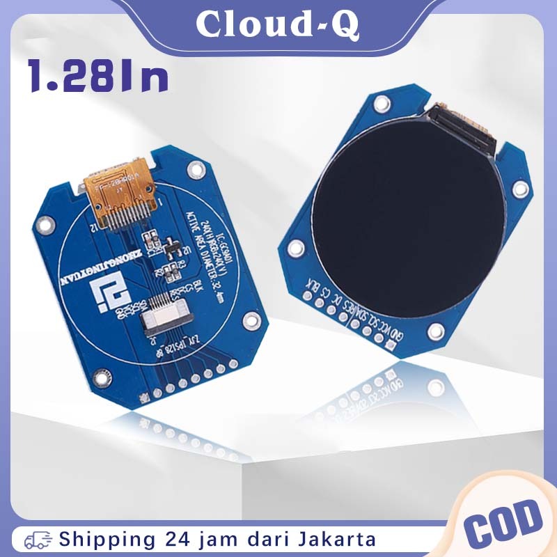 1.28 Inch Layar Tft Bulat Lcd Display Module /  240*240 Gc9a01 Full Color Lcd Display Module