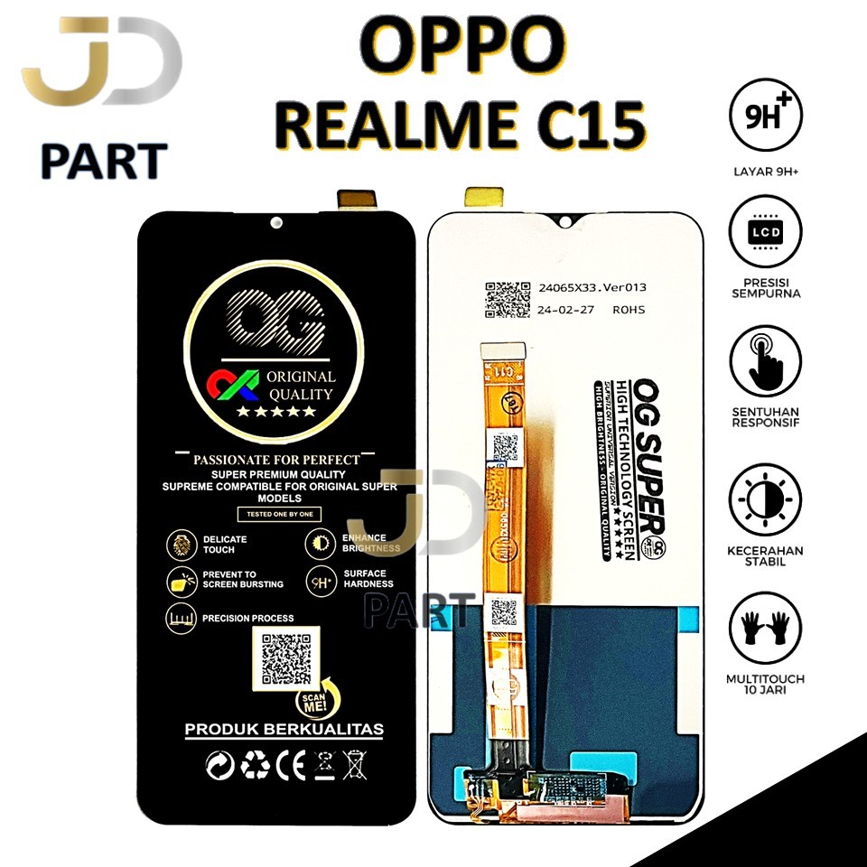 LCD TOUCHSCREEN REALME C15 ORIGINAL 100% FULLSET COMPLETE
