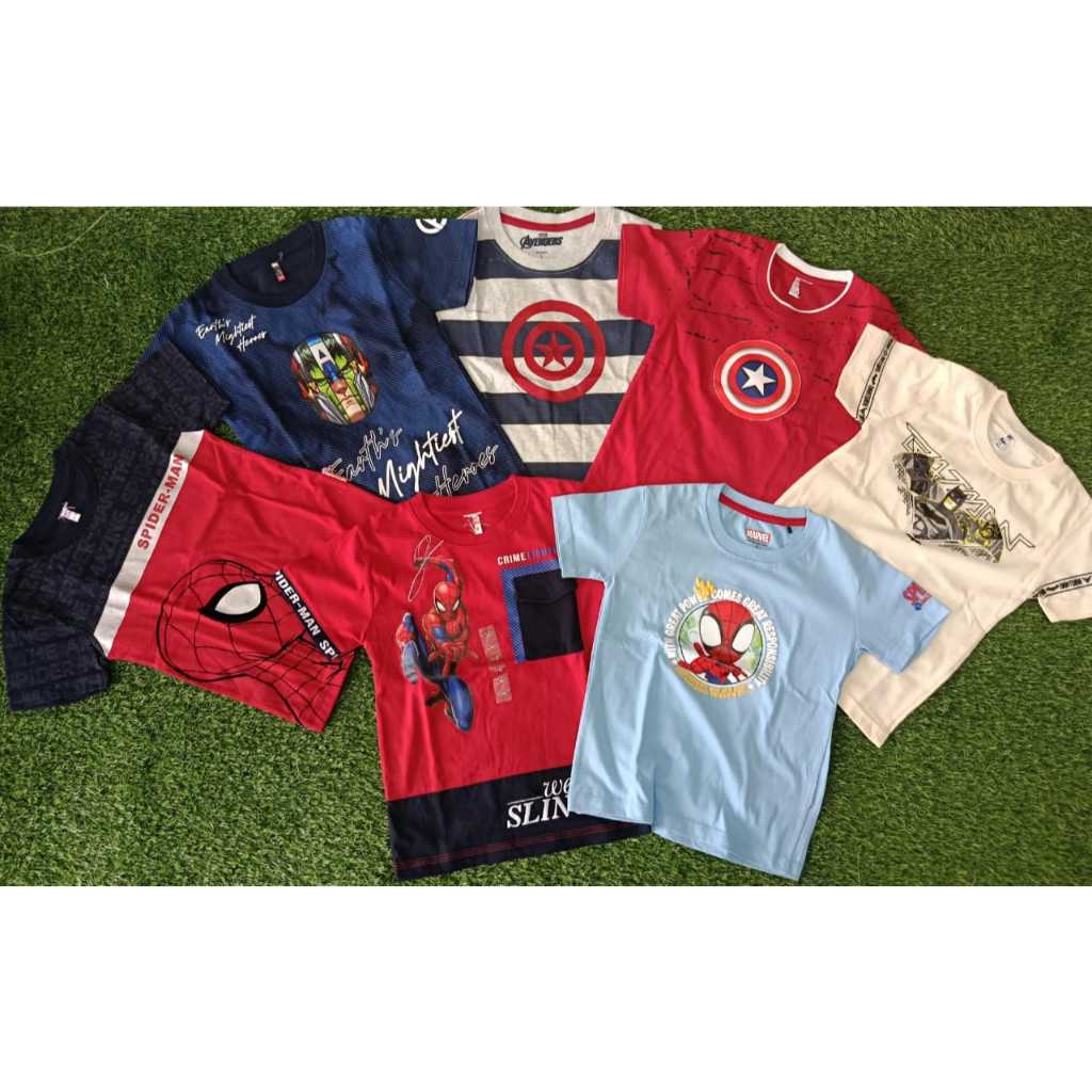 Promo Baju/Kaos Anak Anak Marvel/Karakter Original Usia 3-12 Tahun ORIGINAL