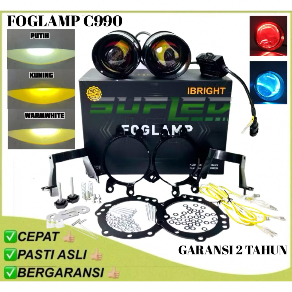 FOGLAMP IBRIGHT C990 3 Warna Waterproof