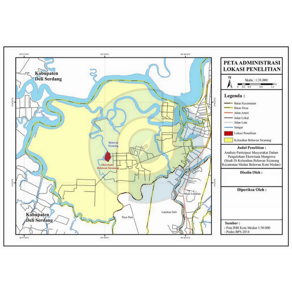 Jasa Membuat Peta Administrasi Lokasi Penelitian