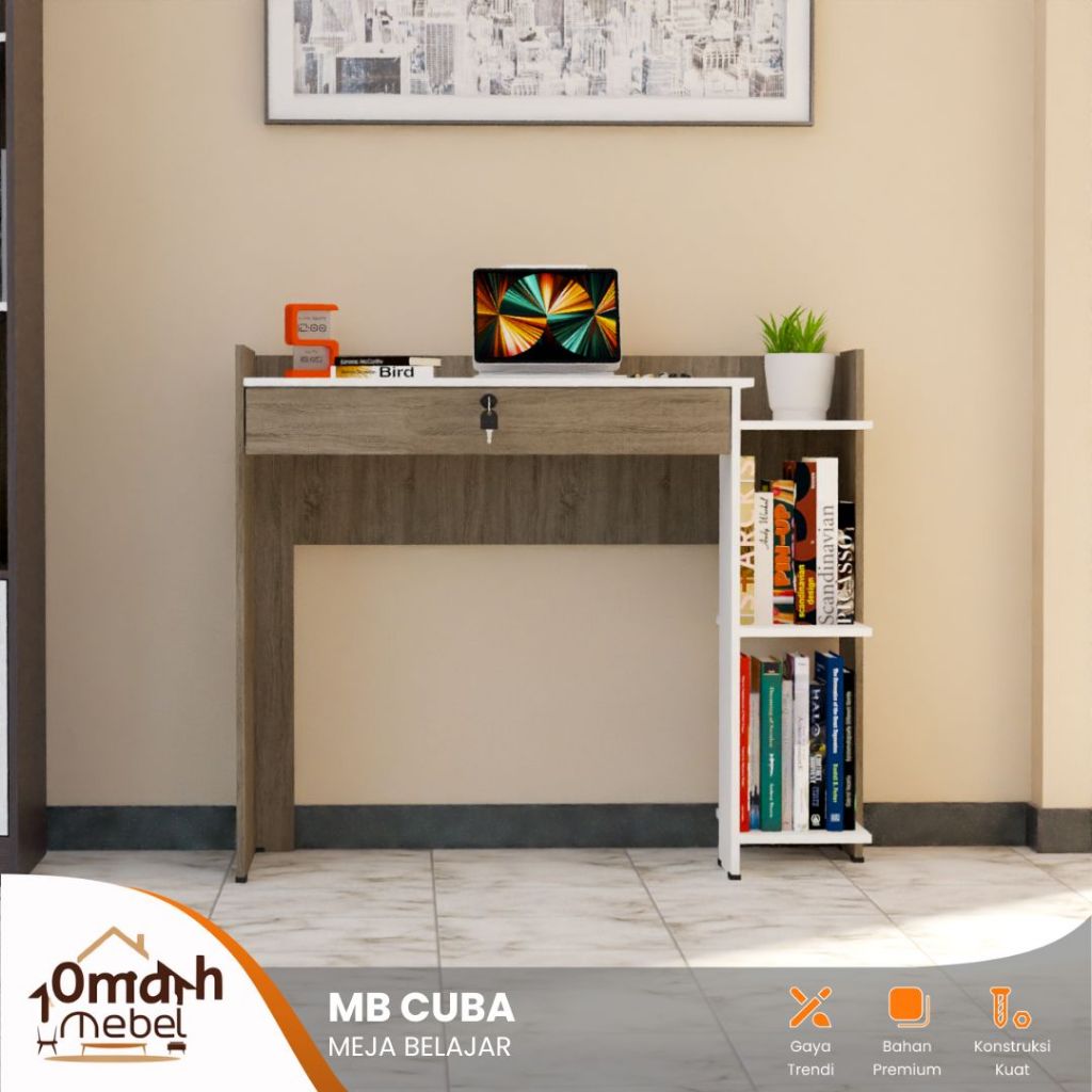 OMS - MEJA BELAJAR SERIES CUBA Meja Belajar Minimalis Modern Kokoh Anti Rayap dan Serbaguna