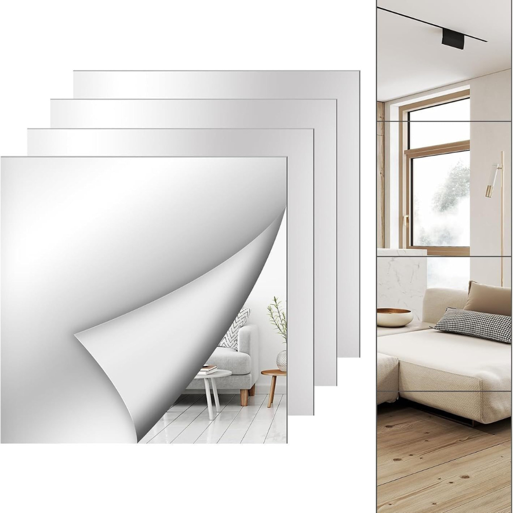 Cermin Akrilik Kamar Mandi Tempel Dinding Lem Perekat Toilet Stiker Plastik Akrilik