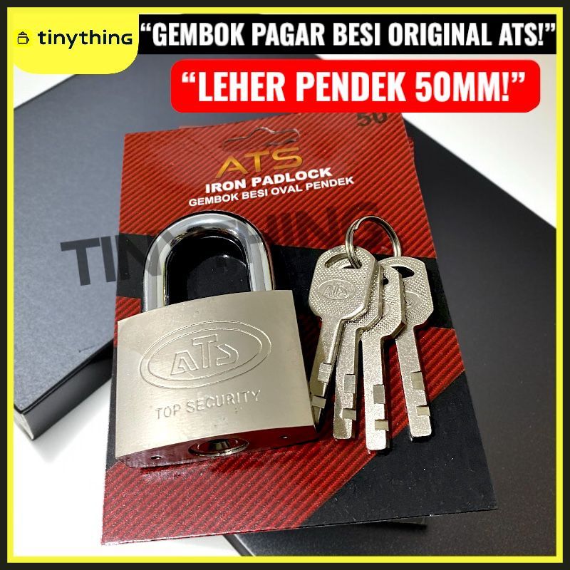 Gembok Pagar Gembok Pintu Rumah Leher Pendek 50mm ATS Kunci Gembok Putih Pintu Pagar Rumah