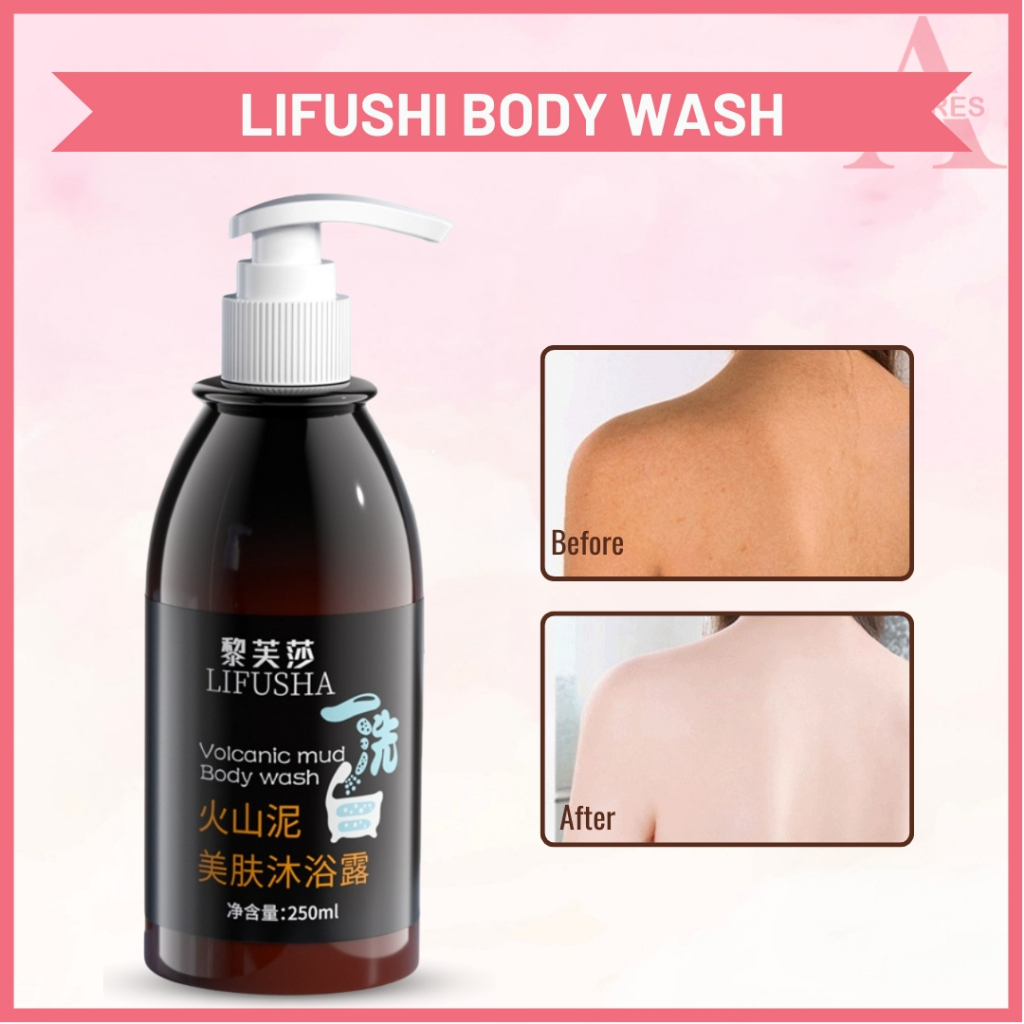 LIFUSHA Body Wash Moisturizing 250ml Sabun Mandi Lumpur Vulkanik Mencerahkan Seluruh Tubuh BB056