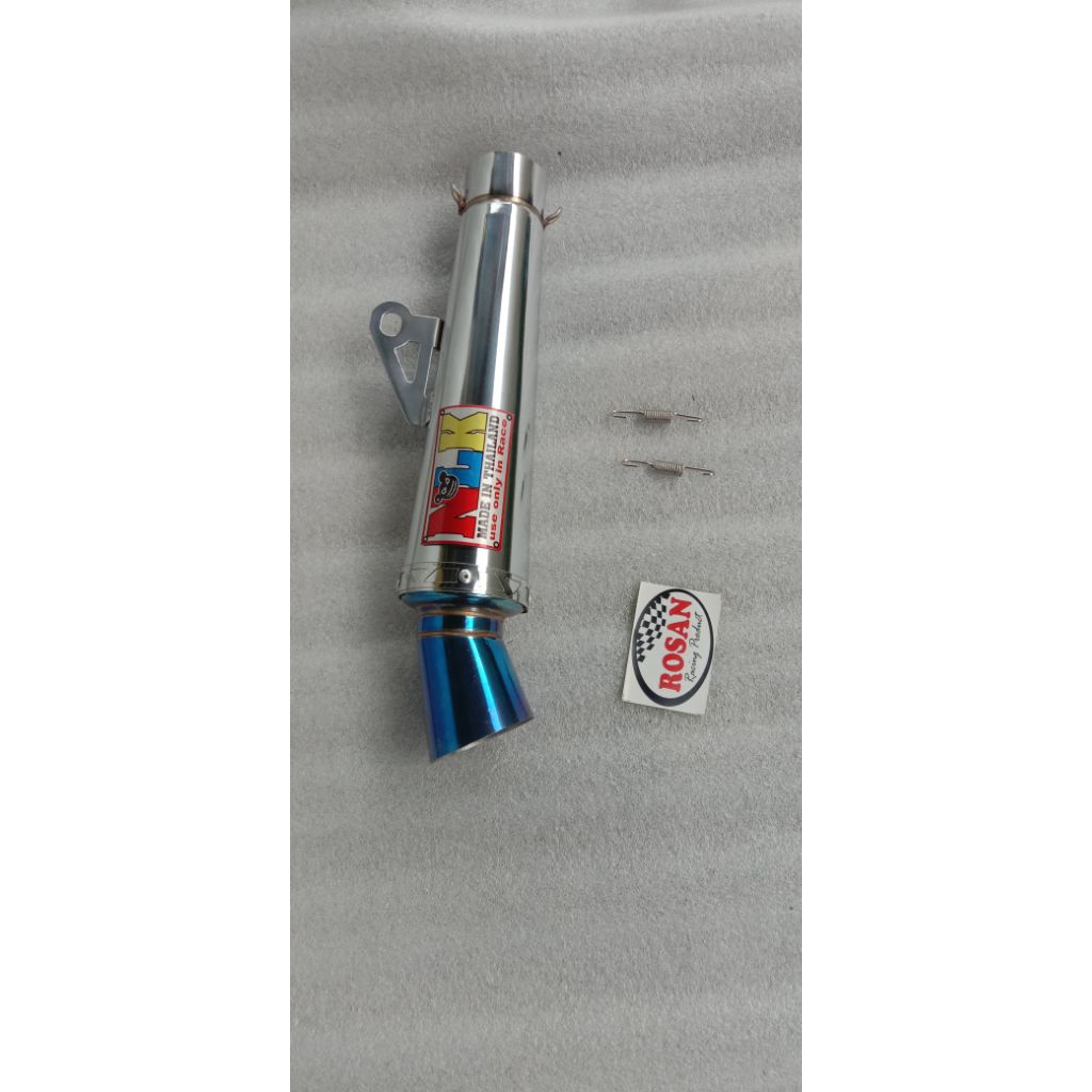 silincer knalpot racing NLK blue fire inlet 50mm Jupiter MX Jupiter MX king