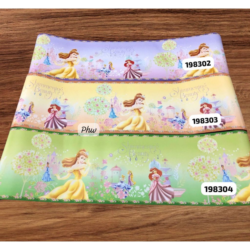 Wallpaper Border List Anak Princess Biru Kuning Lucu