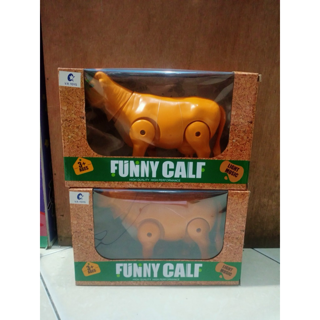 mainan funny calf anak sapi bergerak baterai