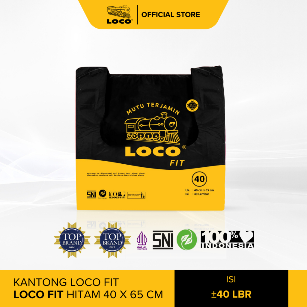 LOCO - Kantong Plastik Hitam | Kantong Kresek | LOCO FIT | FIT Hitam 40