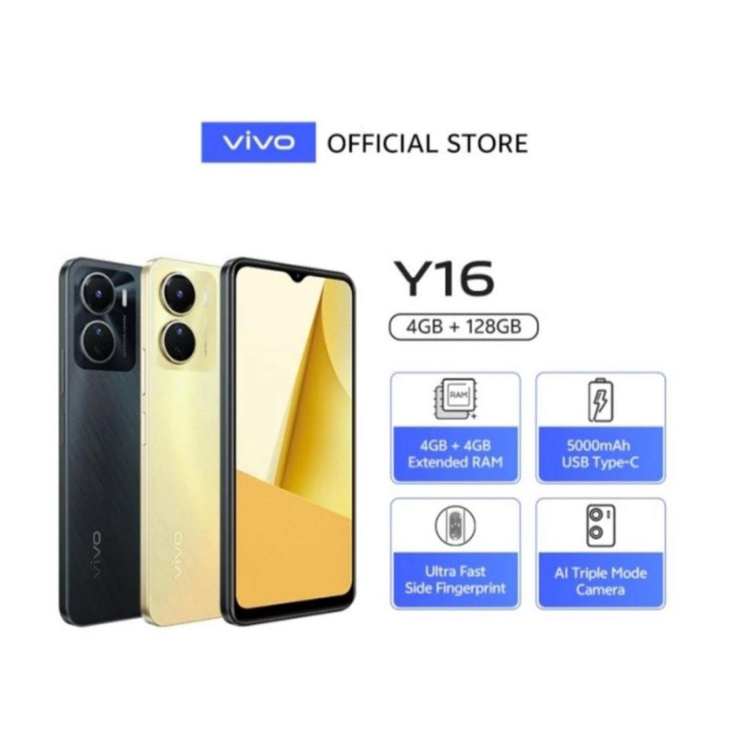 HP VIVO Y16 4/128 GB - VIVO Y 16 RAM 4GB ROM 128GB GARANSI RESMI