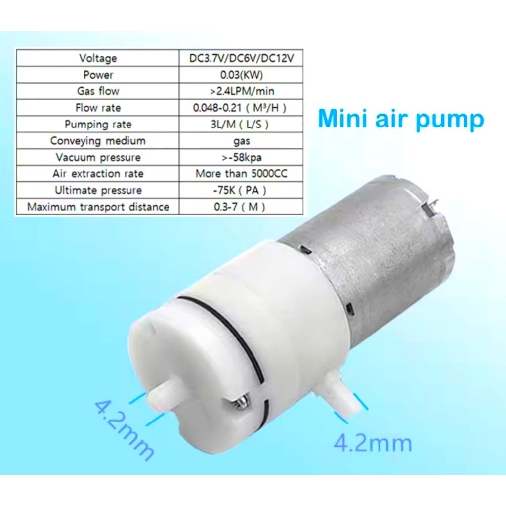 DINAMO PUMP AIRATOR AERATOR Mini Air Pump 3.7V6V12V