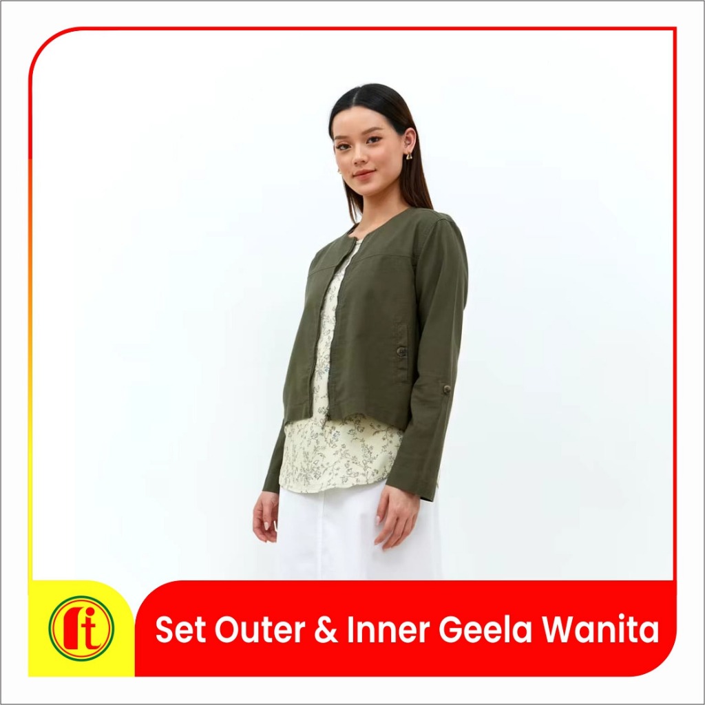 Set Outer & Inner Hanako Green Geela Wanita - RITA