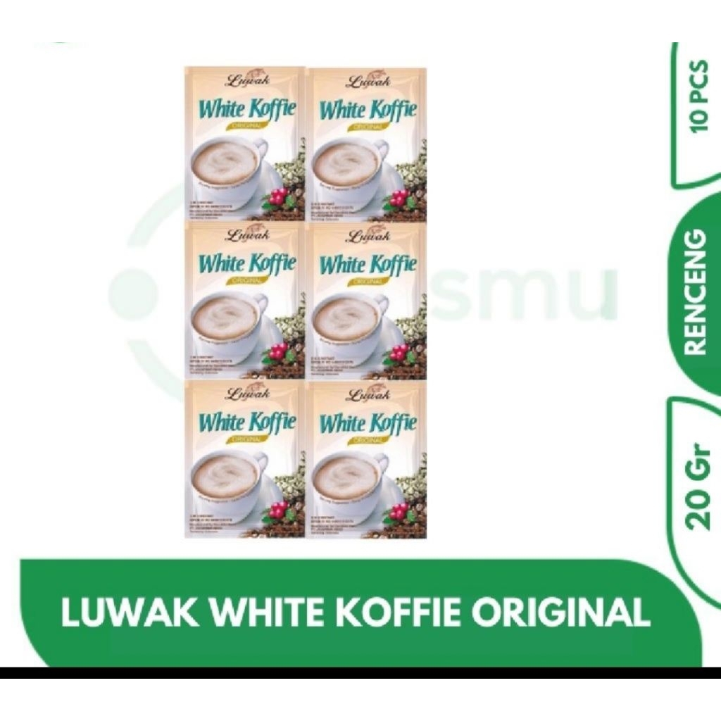 LUWAK WHITE KOFEE/KOPI LUWAK/LUWAK KOPI LUWAK 1 RENCENG 10PC KOPI BIJI KOPI