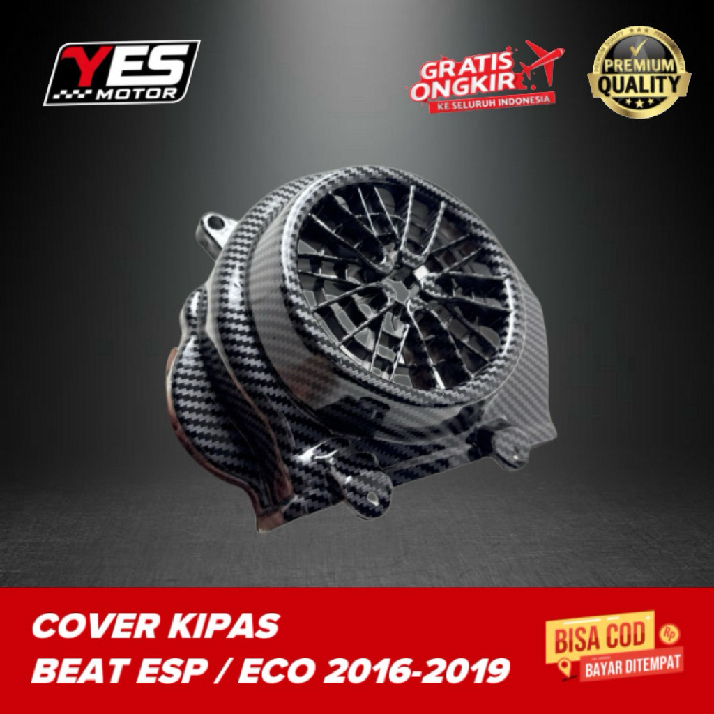 KIPAS BEAT ESP 2016-2019 CARBON SCOOPY ESP Cover Kipas Carbon Beat Scoopy Esp 2016-2019 Tutup Kipas 