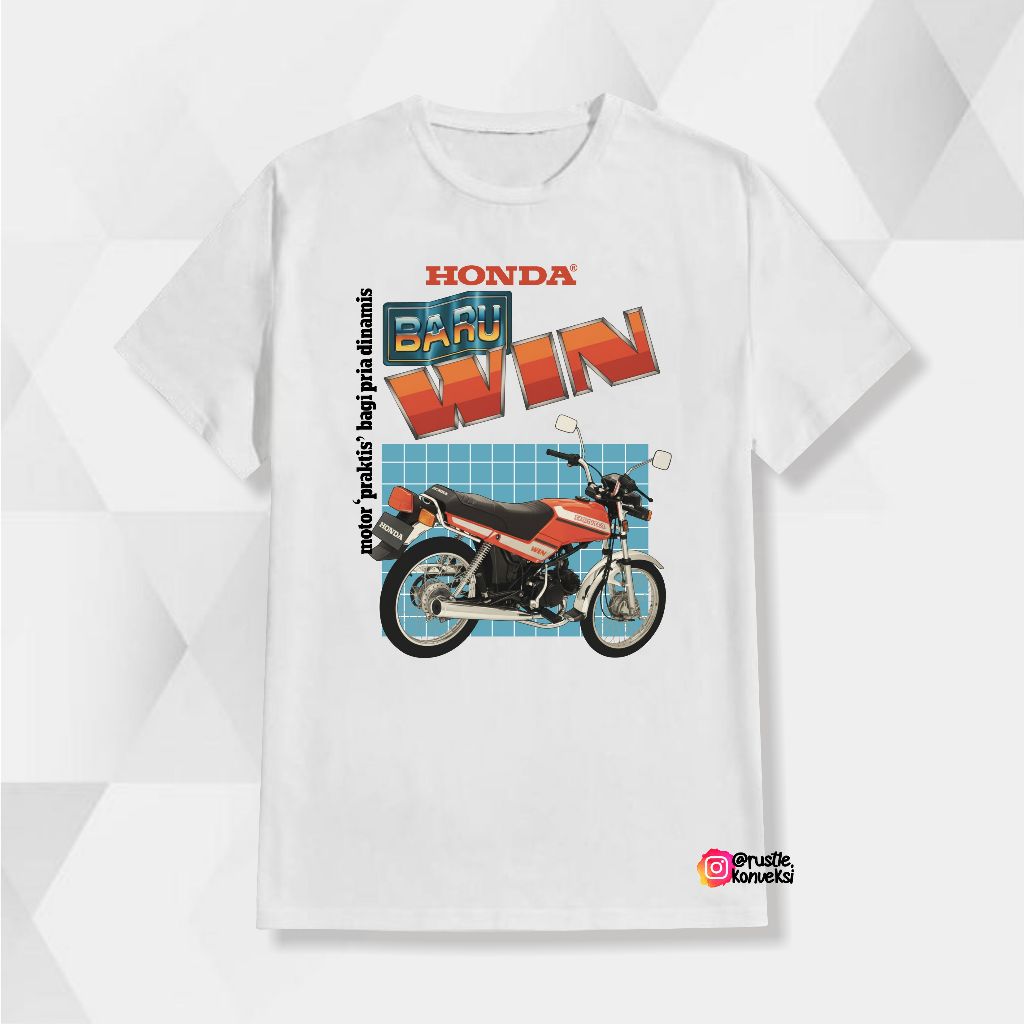 Kaos Honda Win / Kaos Pria Otomotif Motor Honda Win 100 Bahan Cotton Combed