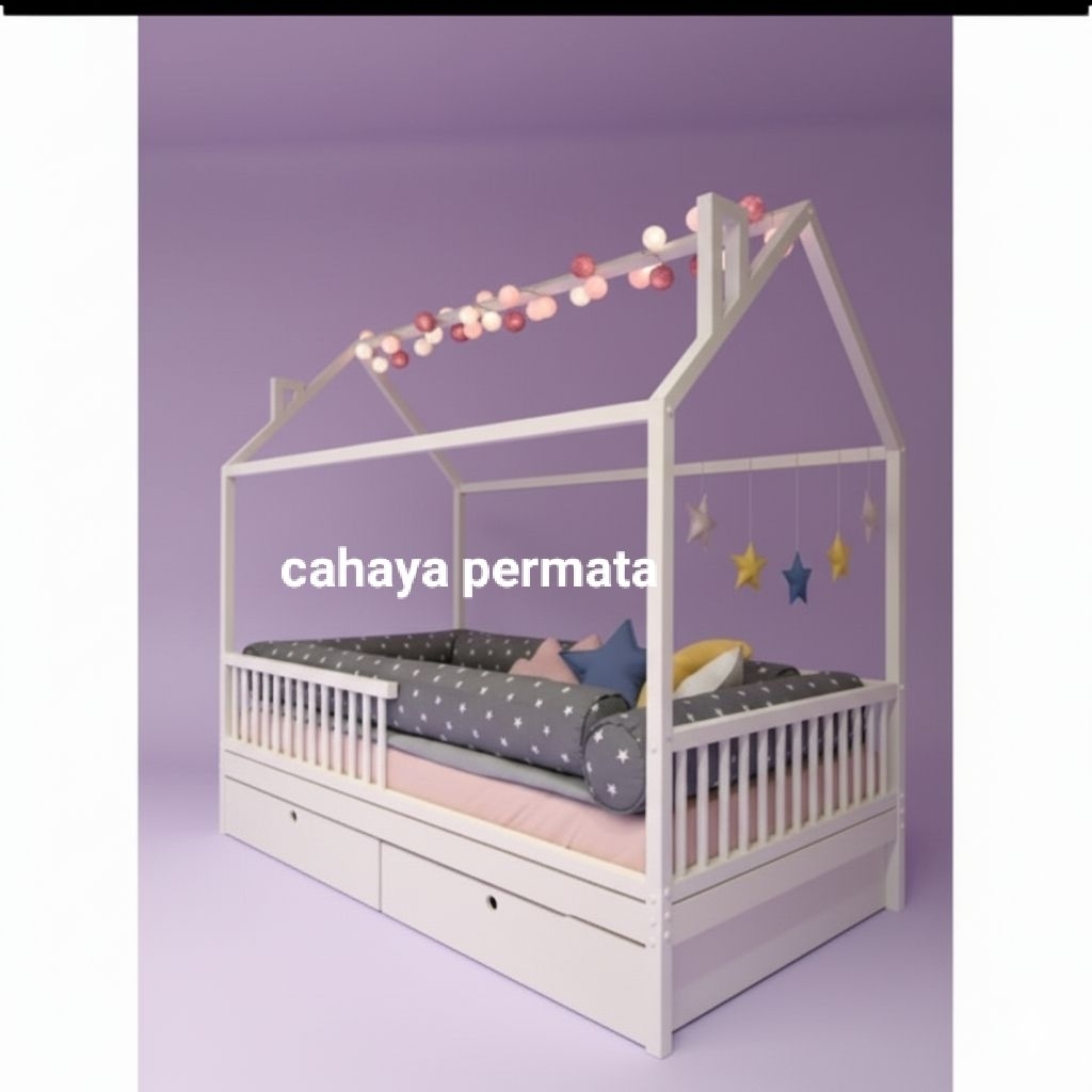 dipan anak/tempat tidur anak jati Belanda 120x200
