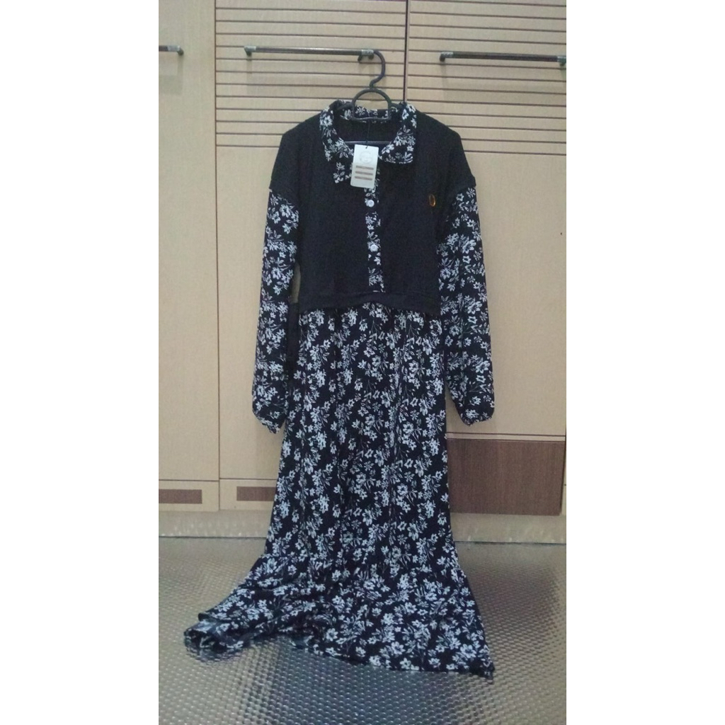 Gamis wanita / gamis motif bunga / gamis remaja wanita / baju muslim