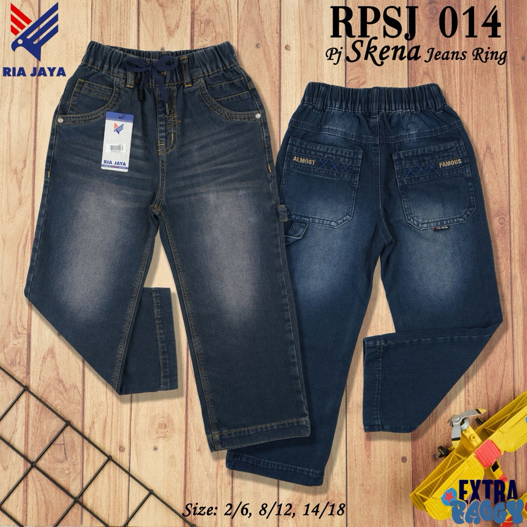 RIA JAYA | CELANA PANJANG JEANS SKENA ANAK | PINGGANG FULL KARET