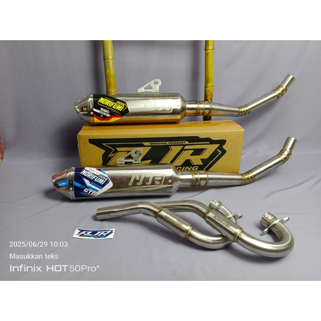 knalpot  Norifumi GTR bore up inlet 50 Untuk motor  bore up KLX CRF150 Dtracker WR155 memiliki suara