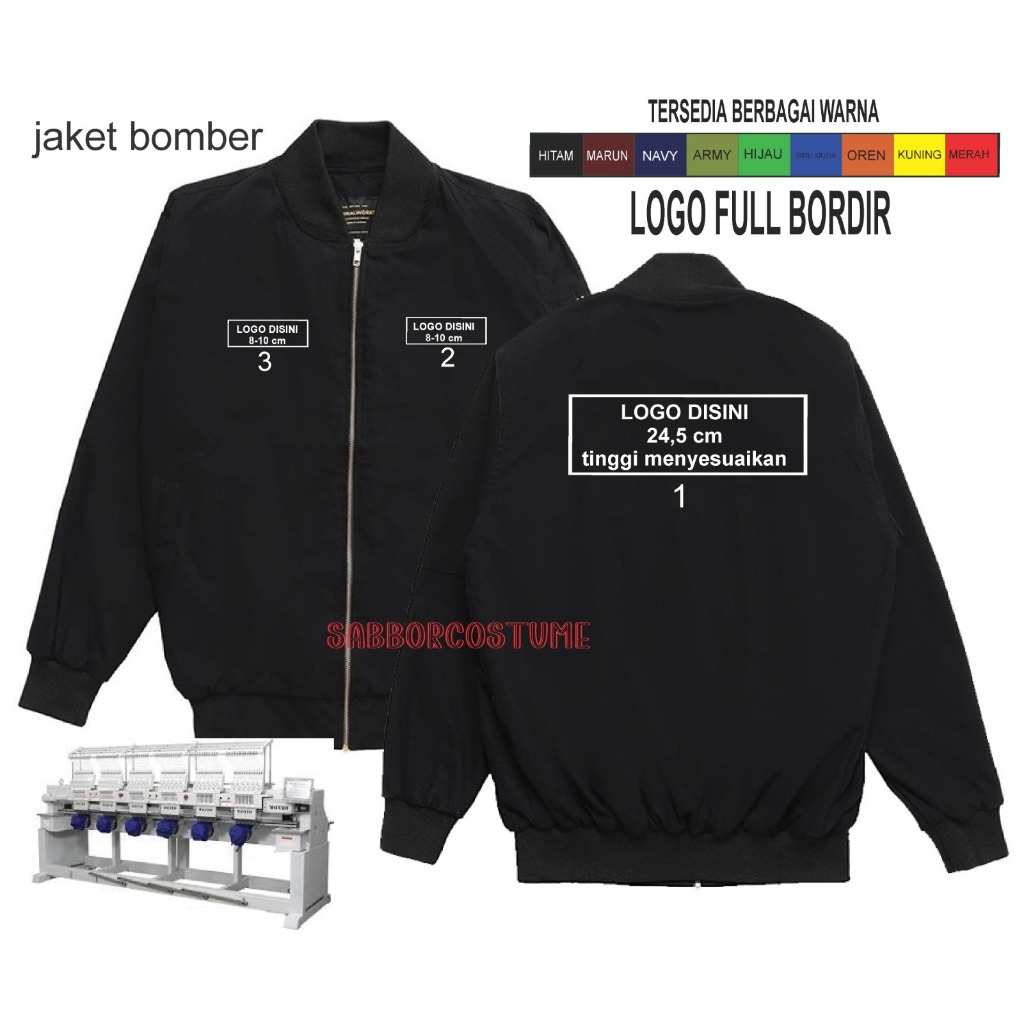 JAKET BOMBER COSTUME BEBAS GAMBAR  FULL BORDIR KOMPUTER