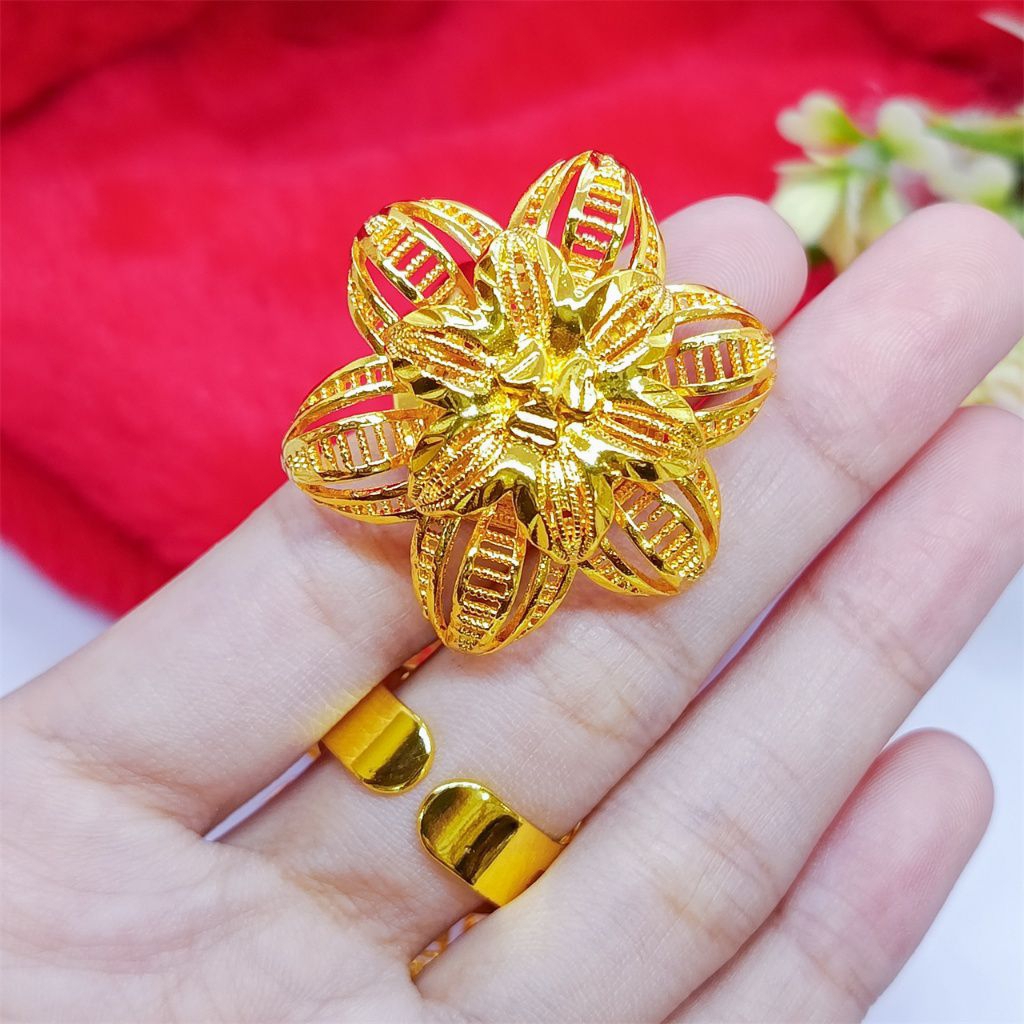 CINCIN BUNGA KENDARI BESAR PERHIASAN BUNGA KENDARI LAPIS EMAS 24K
