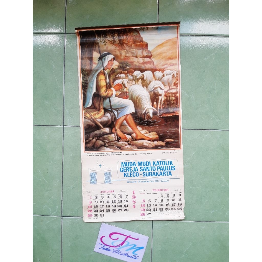 kalender tanggalan agama kristen katholik MUDA-MUDI GEREJA SANTO PAULUS KLECO-SURAARTA tahun 1984 ja