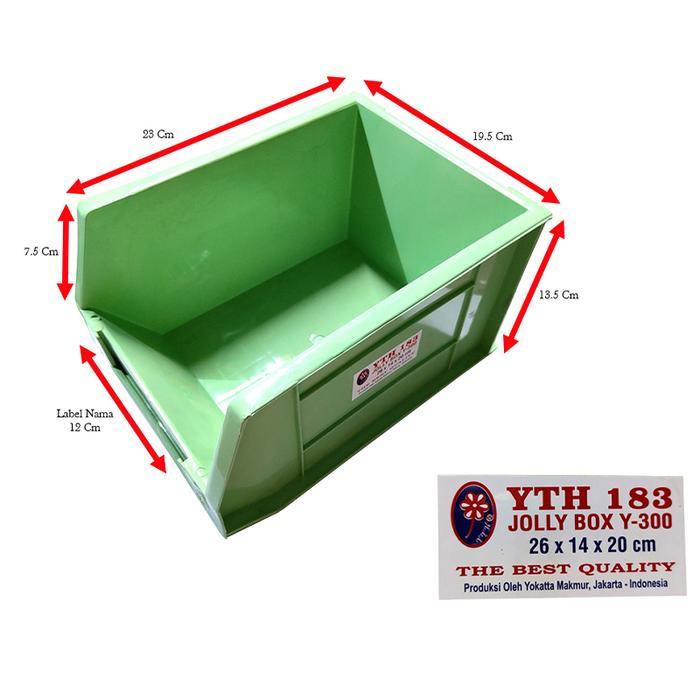 Lie1301Jolly Box YTH Y-300 - Kotak Sparepart Case 183 - Rak Baut Stackable Hijau Ukuran L - Y-300