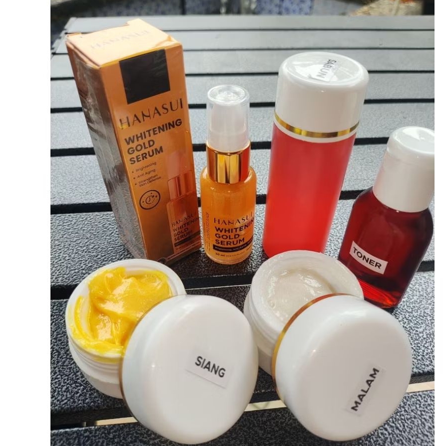 Paket Reguler 15g + Serum Hanasui Gold Set Perawatan Kecantikan