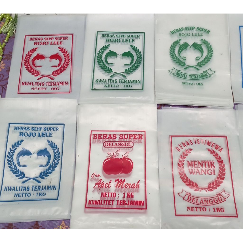 SABLON PLASTIK Beras   1 KG  50 lembar