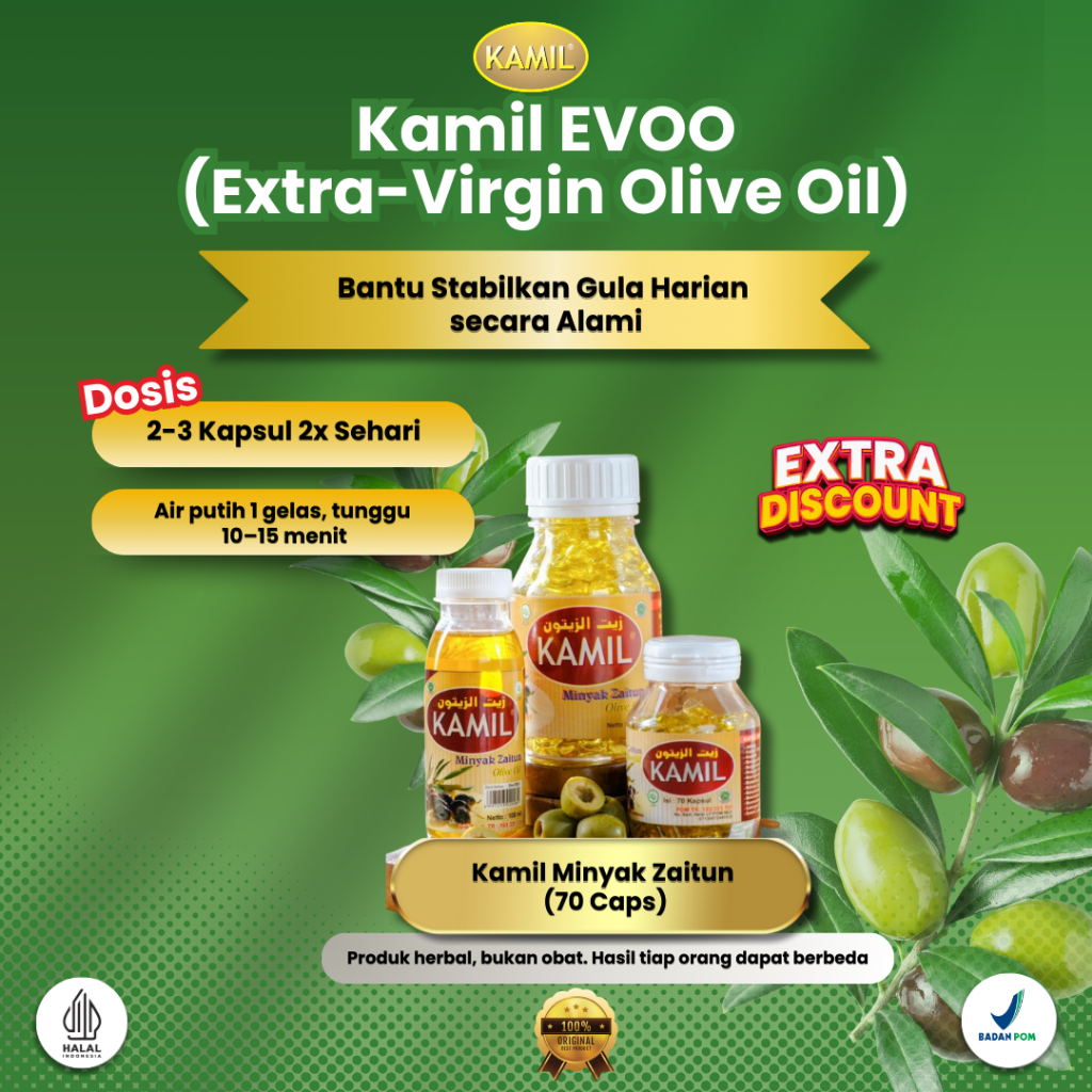 Kamil Minyak Zaitun Olive Oil 70 Capsule Kapsul Minyak Zaitun Kapsul Zaitun Suplemen Herbal Obat Her