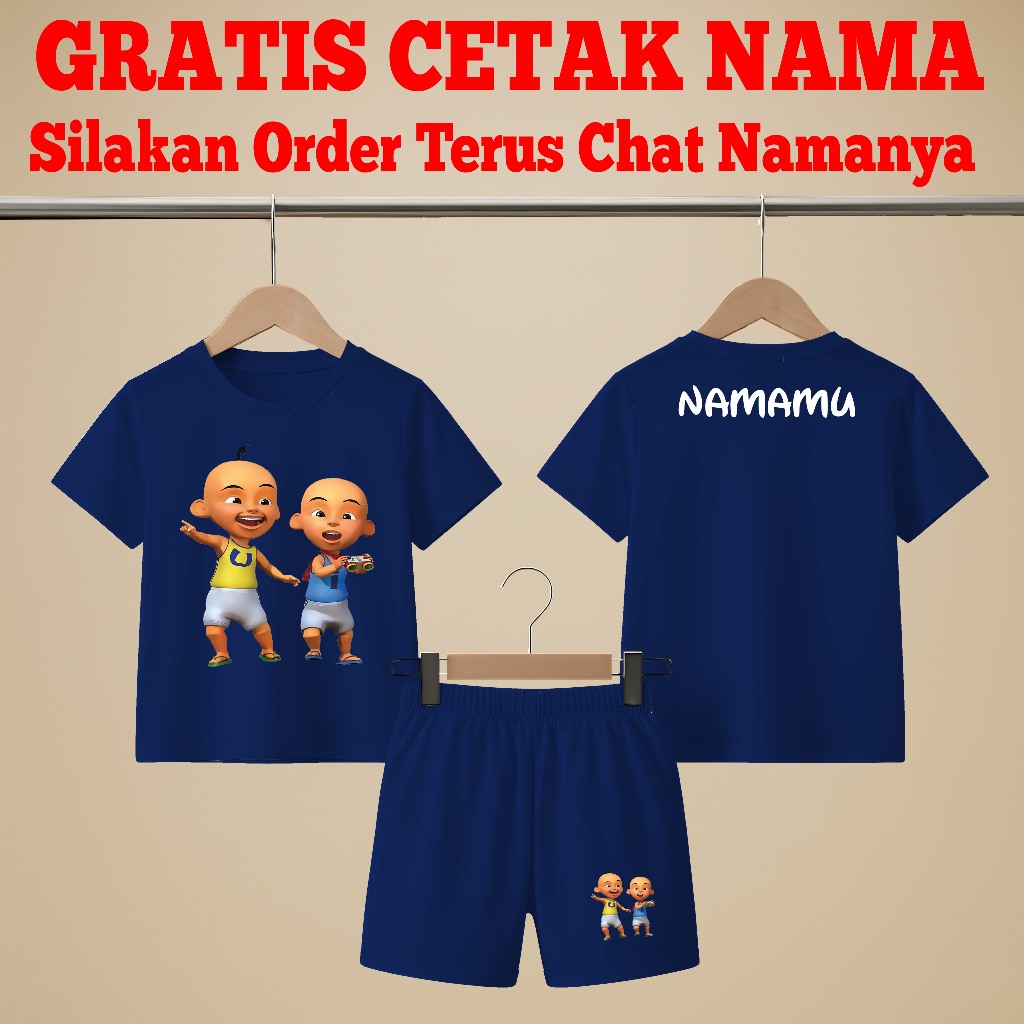 Setelan Anak Kaos Anak Upin Ipin Baju Anak Cewek Cowok