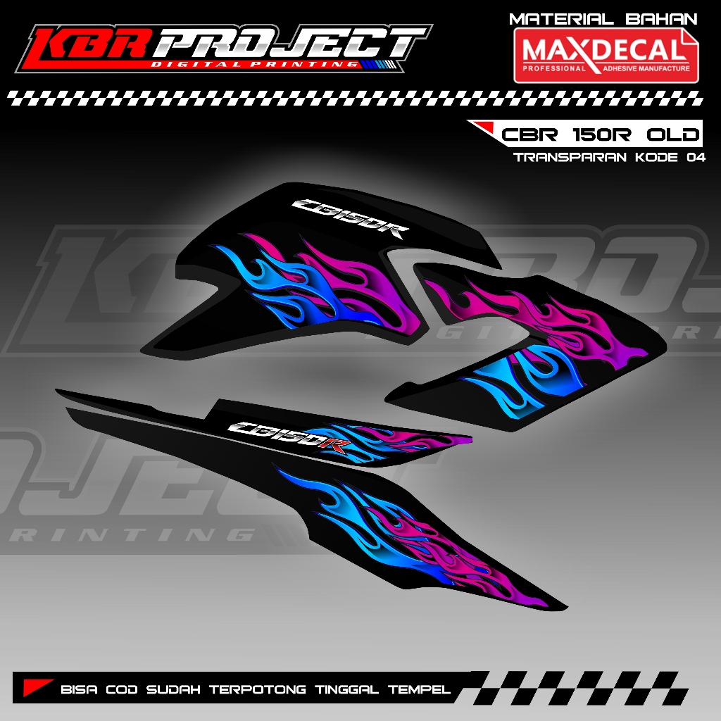 CB 150 R OLD API STIKER STRIPING TRANSPARAN PREMIUM MOTOR KEREN LIS VARIASI MOTOR YAMAHA RACING 04 C
