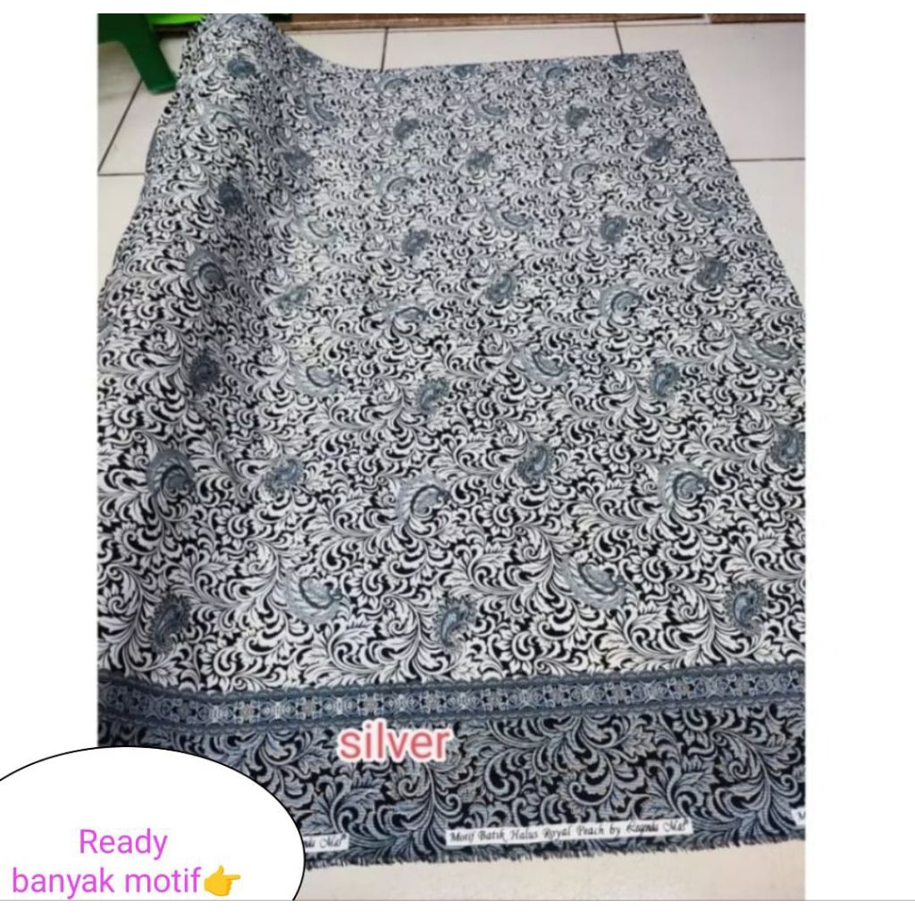 Kain batik semi sutra foil prada / batik halus premum / harga per setengah meter