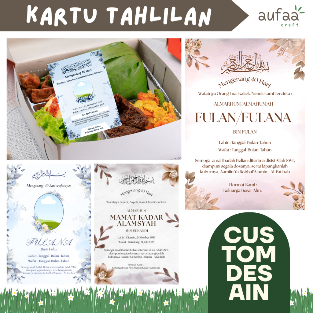 Kartu Tahlilan | Kartu Ucapan 40 Hari