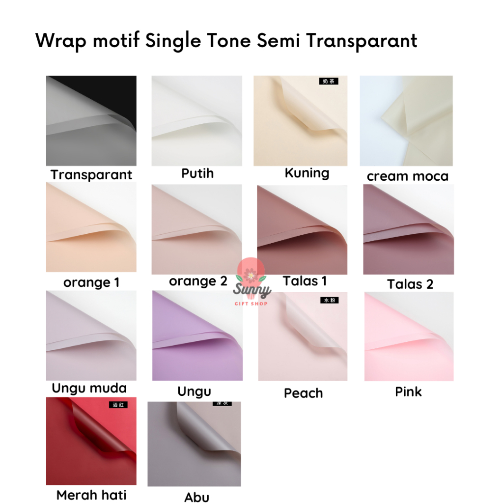 [GROSIR] Single Tone / Flower Wrap / Kertas Bunga / Bunga Buket / Kertas Wrap Bunga / cellophane