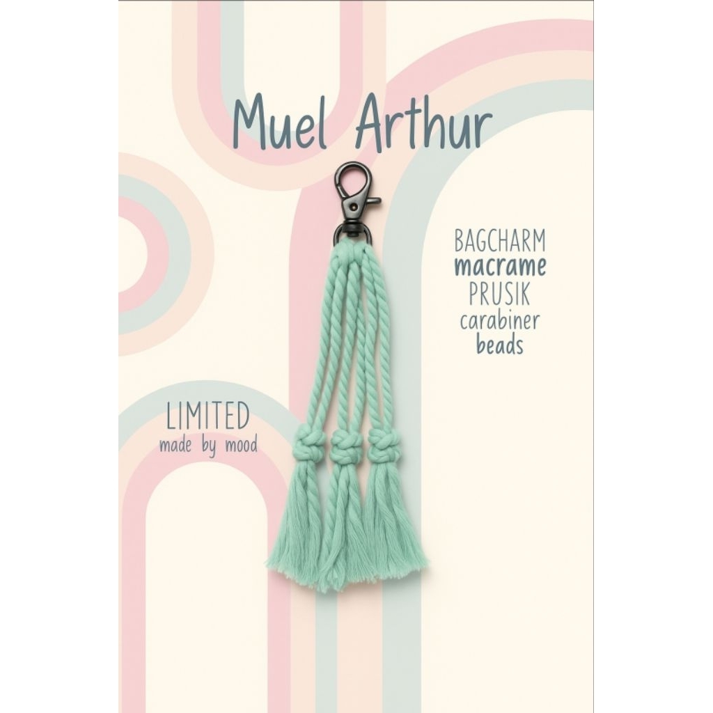 Gantungan Tas charm bag Tali Rajut Vintage