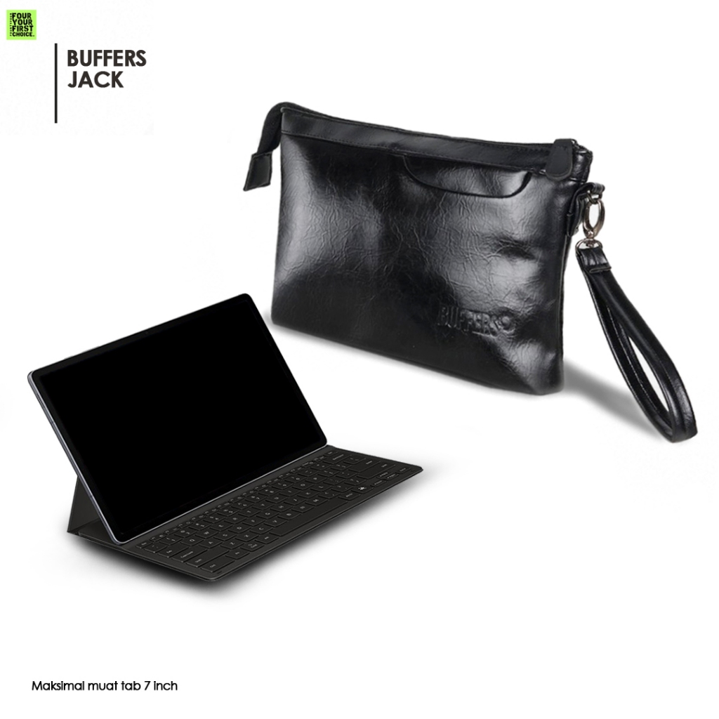 BUFFERS JACK - Tas Clutch Pria Leather Tangan Kulit Handbag Premium