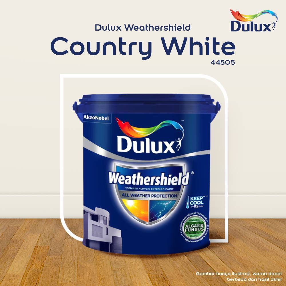 CAT DINDING DULUX CATYLAC WEATHERSHIELD CORE DS COUNTRY WHITE - 20 LT 44505 CAT TEMBOK DULUX CATYLAC