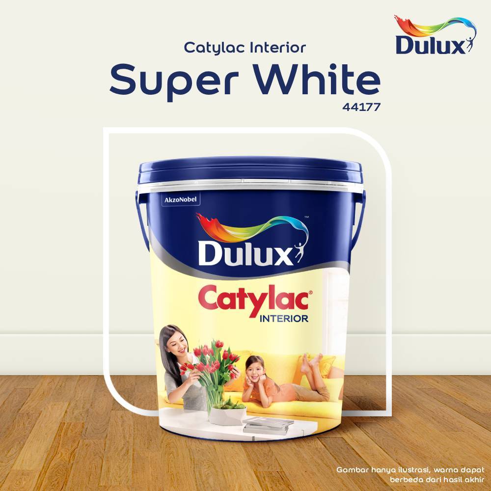 CAT DINDING DULUX CATYLAC INTERIOR SUPER WHITE - 25 KG 44177 CAT TEMBOK DULUX CATYLAC