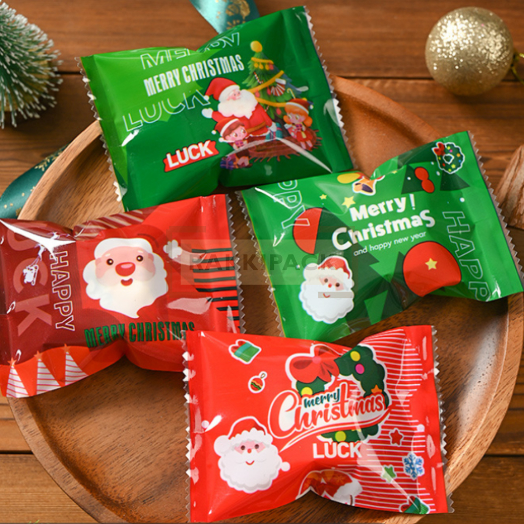Plastik cookies bungkus permen coklat sealer natal christmas hampers
