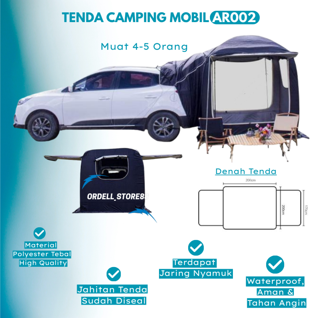 TENDA CAMPING MOBIL AR002 TENDA CAMPING MOBIL OUTDOOR CAR TENT