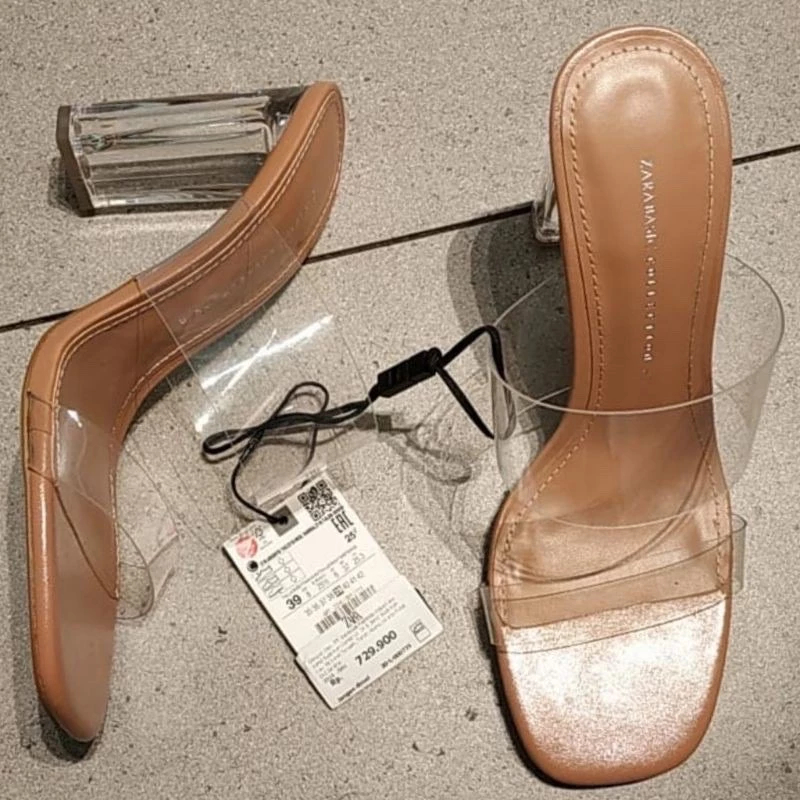 High Heels Zara Premium Transparant 8cm Sintetis [MallShoppingCenter]