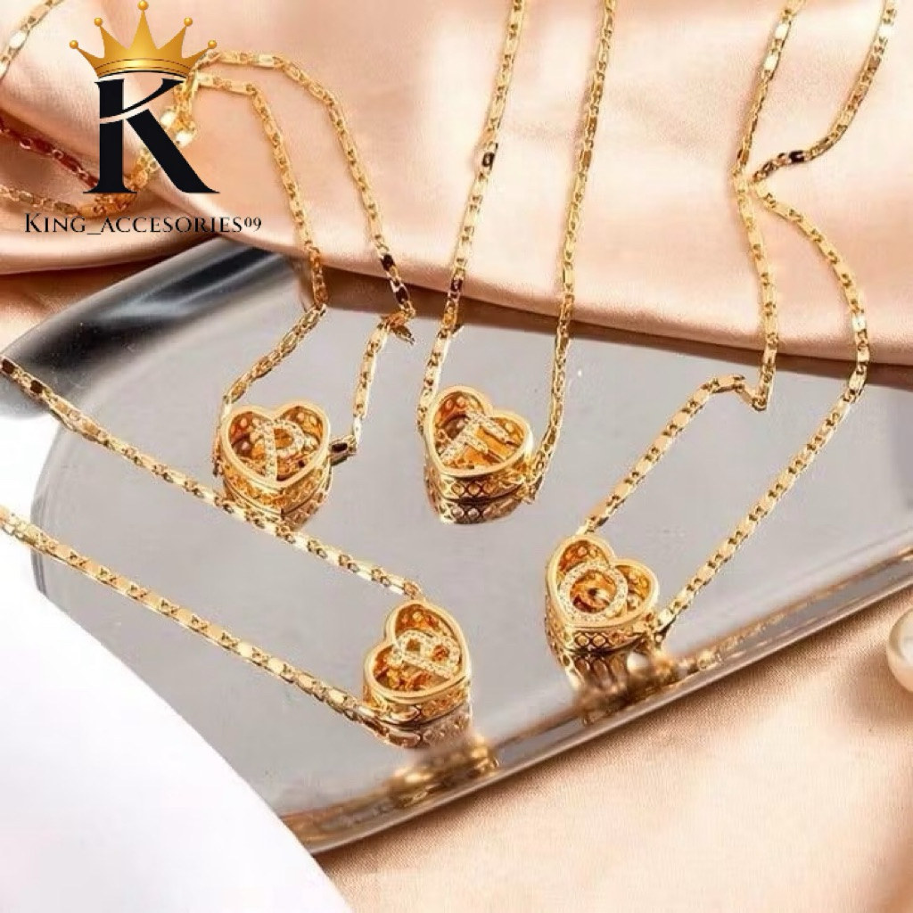 King Accesories09 COD Kalung Huruf Liontin Love Bahan Xuping Wanita Korean Style