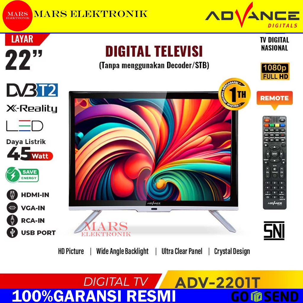 ADVANCE TV DIGITAL - 22 INCH ADV-2201T | TELEVISI ADVANCE 22 INCH ADV 2201T - READY