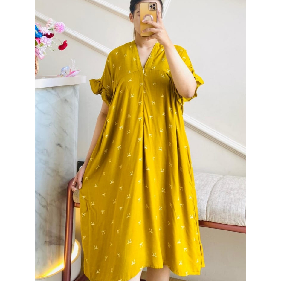 Daster wanita remaja ibu ibu kekinian tebaru ruffle