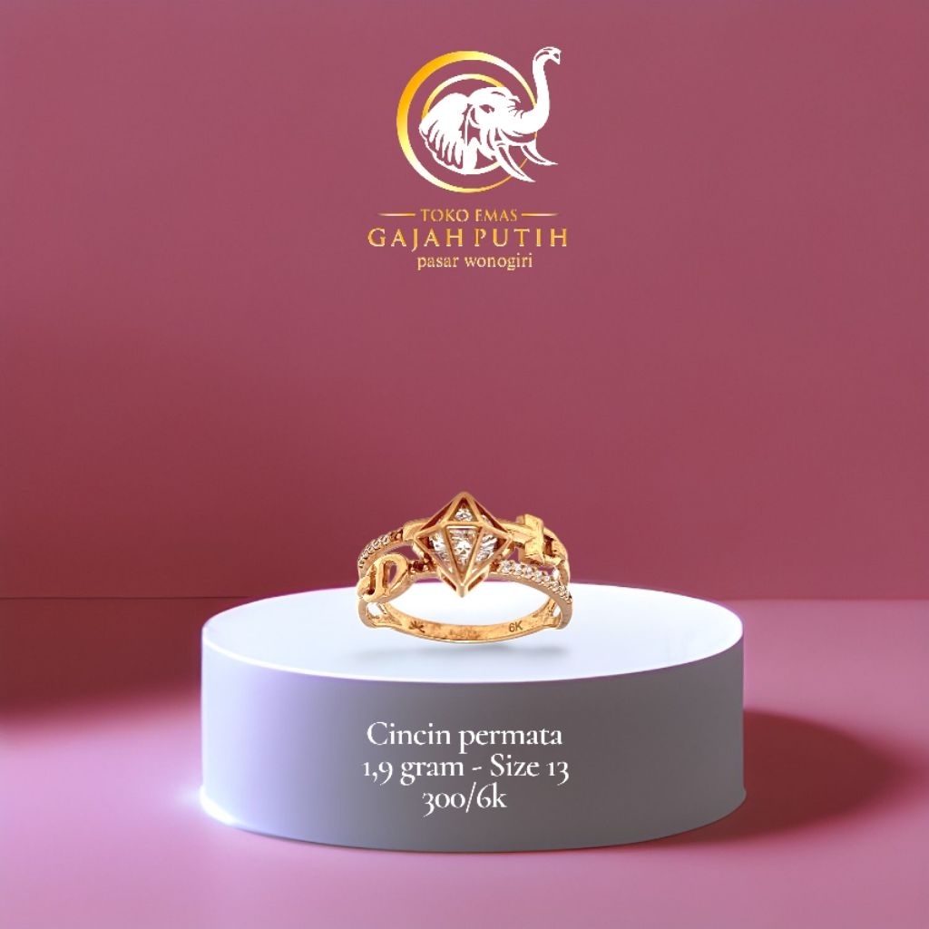 Cincin emas permata 1.9 gram
