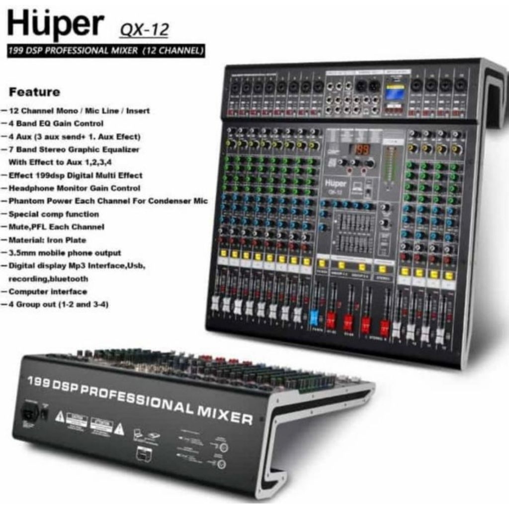 Mixer Huper QX12 Huper 12 channel Original
