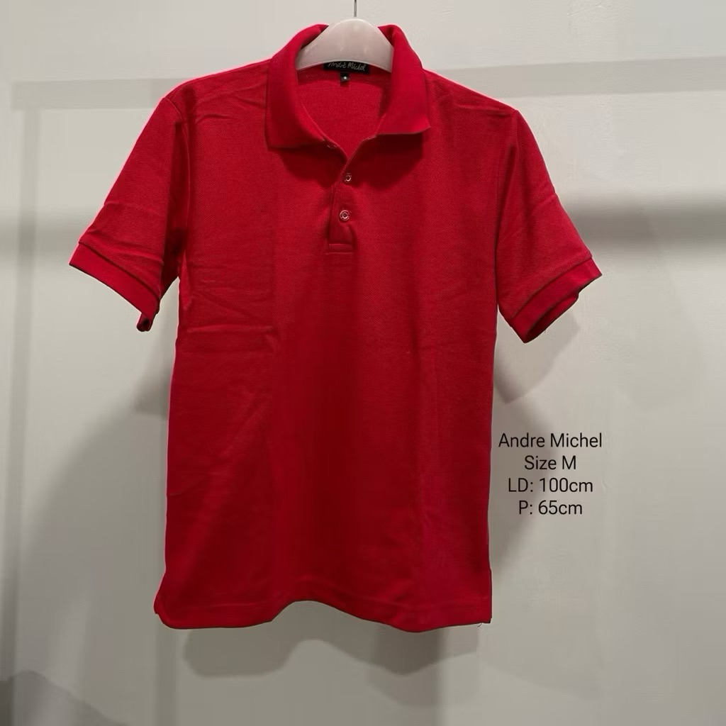 Kaos Polo Tshirt Andre Michel Red Merah preloved